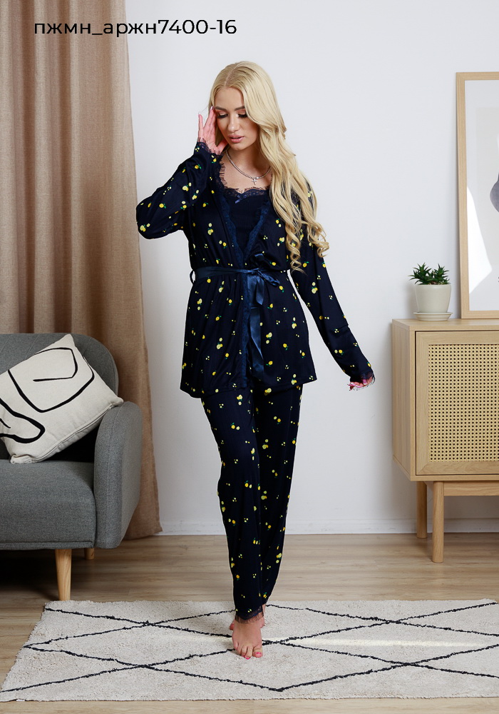 Комплект жіночий: піжама та халат Pijamoni 7400-16