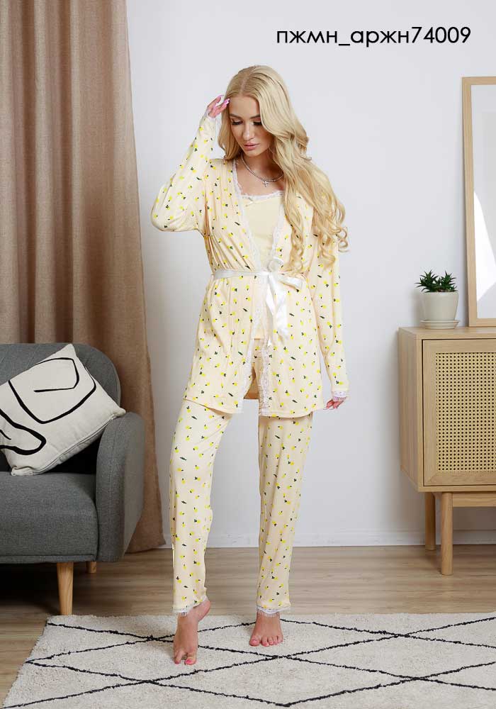 Комплект жіночий: піжама і халат Pijamoni 74009